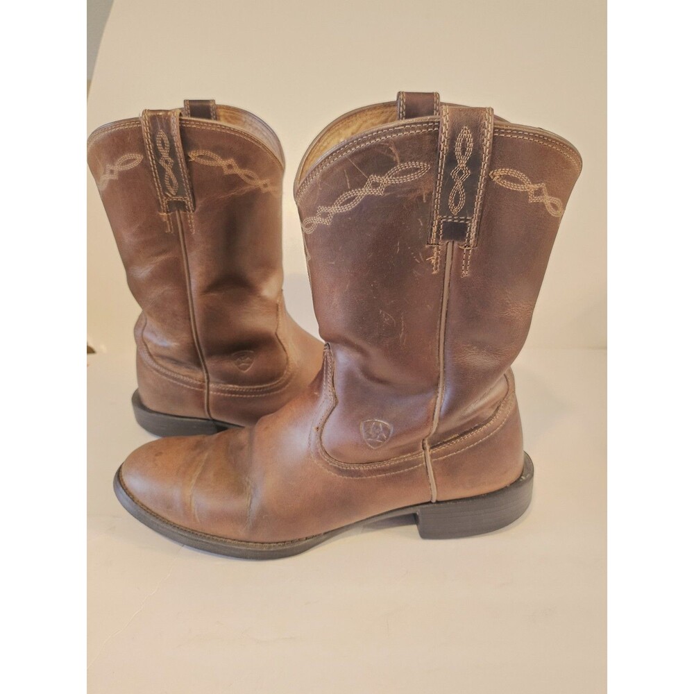 Ariat Men's Brown Leather Western Cowboy Boots Size 10.5 - Picture 2 of 7